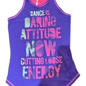 NWT Zumba Fitness Purple Tank Top with Pink Accents